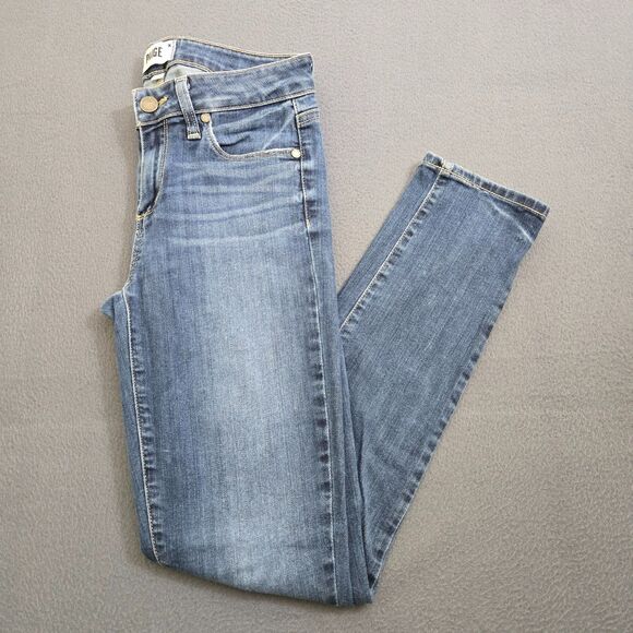 Paige Women 27 Low Rise Skyline Ankle Peg Distressed Jeans - Picture 1 of 13